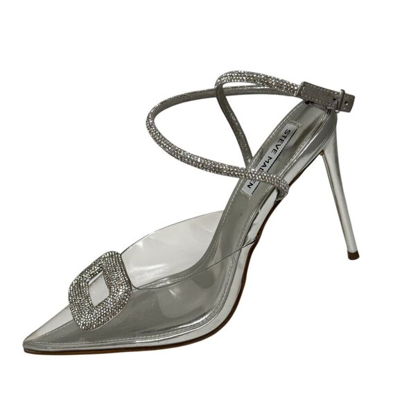 Steve Madden Clear Crystal Vienna Pump Stiletto Size 8.5 New $120 - Picture 2 of 10